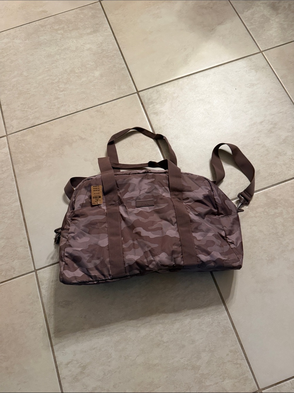 PINK Victoria's Secret Brown Camo Men's Duffel Bag